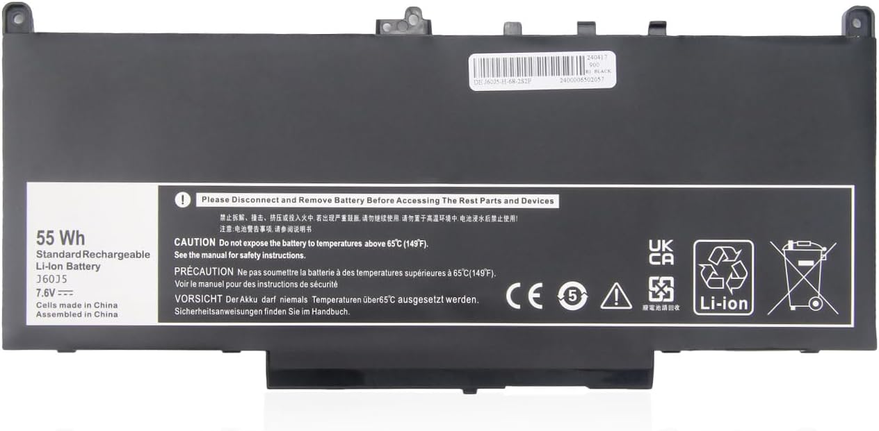 Akku für Dell Latitude E7270 E7470 J60J5 PDNM2 MC34Y 451-BBSY 451-BBSU WYWJ2 242WD R1V85 GG4FM 1W2Y2 NJJ2H R97YT F1KTM 5F08V(Ersatz)