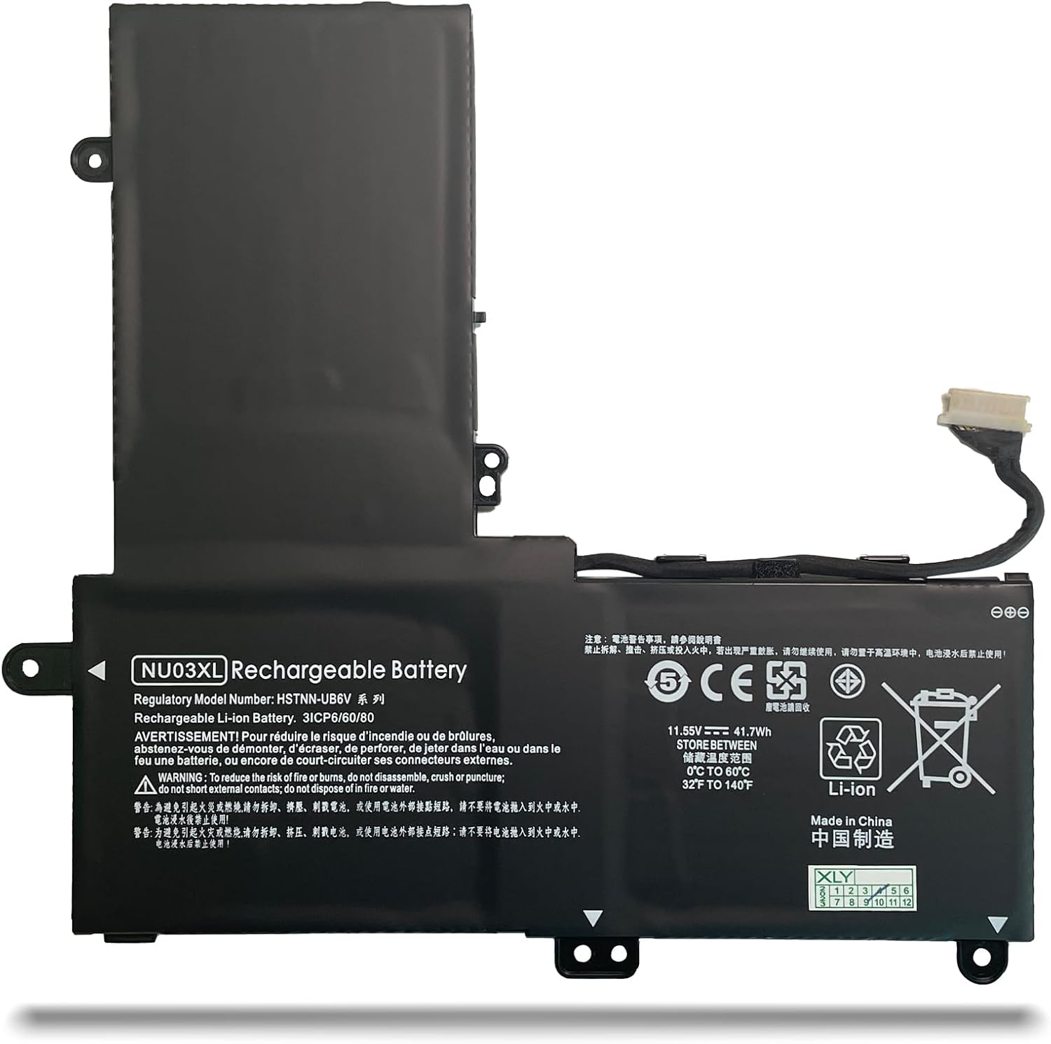 (Bild für) NU03XL HP 843536-541 844201-850 844201-855 HSTNN-UB6V TPN-C128 TPN-W11 akku (Ersatz)