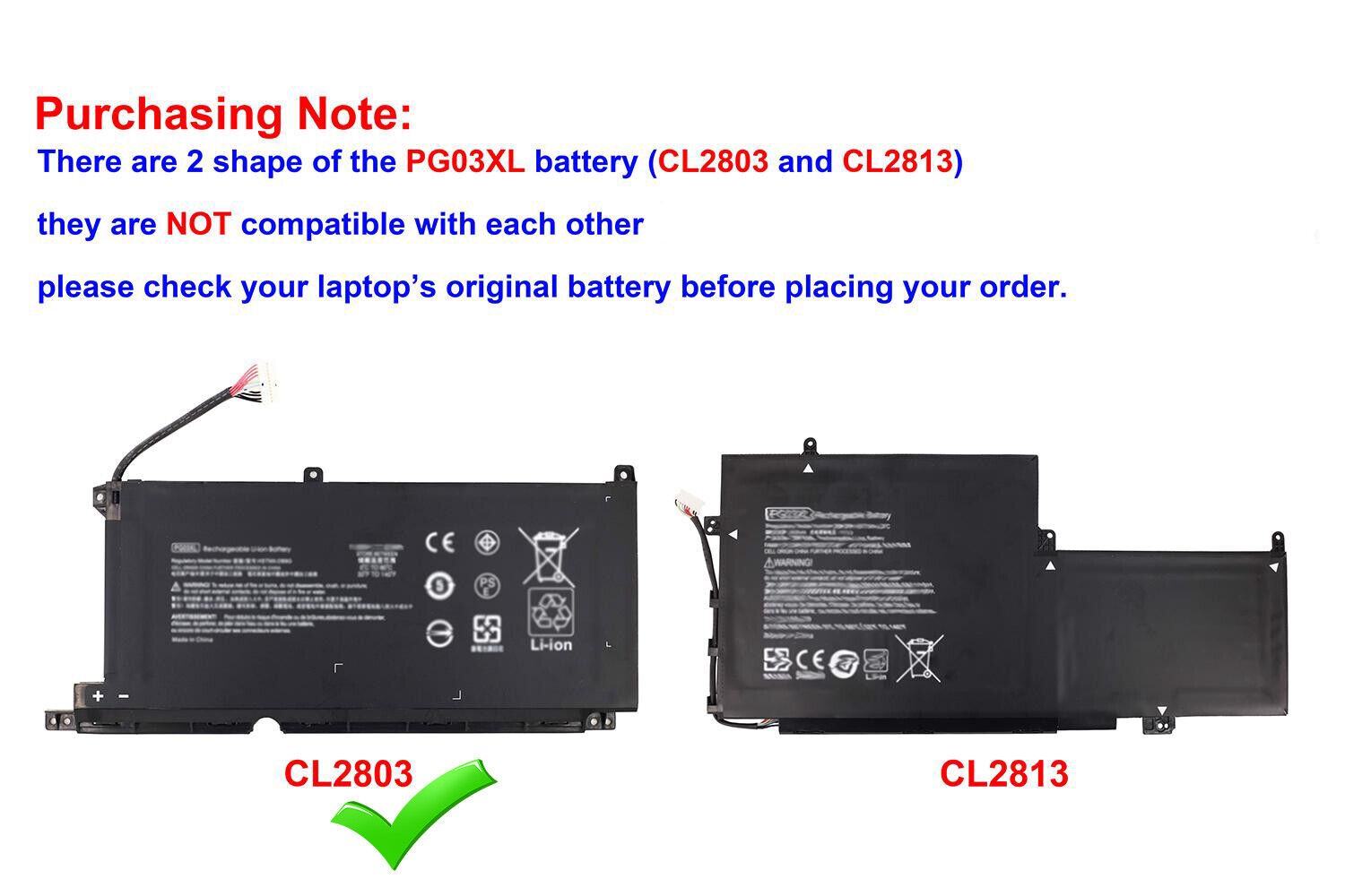 Akku für PG03XL HSTNN-DB9G HP Pavilion Gaming 15-DK0020TX DK0021TX DK0131TX HSTNN-DB9G (Ersatz)